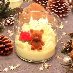 Cozy Bear Christmas Candle